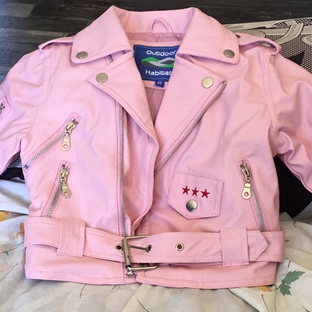 Habitat Pink Girls' Moto Jacket with Star Patch